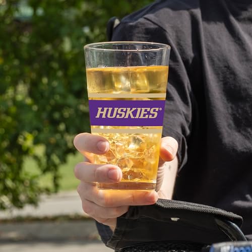 Image of Logo Brands NCAA 16 oz Pint Glass - Durable Glass With Bold Team Color- Chip-Resistant Rim Drinkware For Fans, Tailgates, Home Bars & Everyday Use