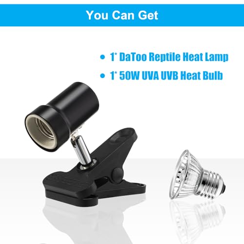 Datoo Reptile Heat Lamp Rotatable Turtle Heating Light With 50W Uva Uvb Heat Bulb Simulated Sunlight Basking Spot Lamp With Clamp For Reptiles Lizard Amphibian Bearded Dragon Snake thumb #6