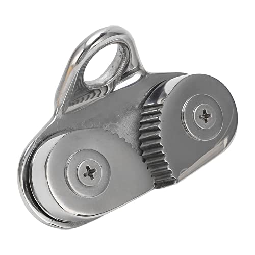 316 Proof Fairlead Leading Ring, Stainless Steel Cam Cleat, Cam Cleat with Leading Ring,for Sailboat Kayak Canoe Dinghy, Fit 3 to 15mm Rope