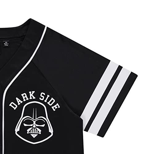 Star Wars Ladies Baseball Jersey - Darth Vader, Luke Skywalker And Baby Yoda Mesh Button Down Baseball Jersey (Black, Xx-Large) #TOP3