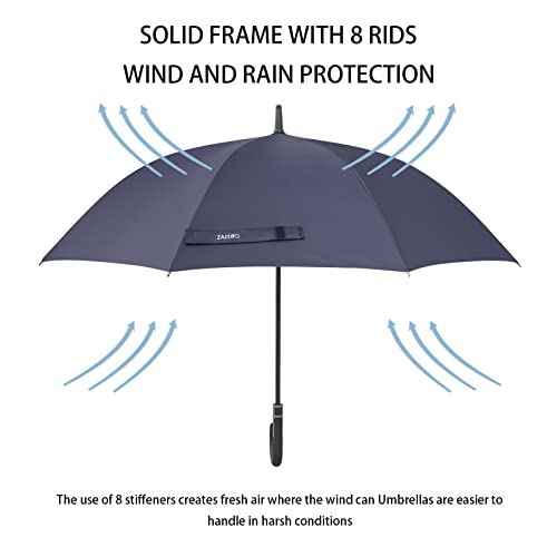 Z Zaffiro Handle Umbrella, Classic And Uv Protection Versions, Large Windproof Stick Umbrella, Automatic Opening Men's Women's Golf Umbrella (Blue) #TOP4