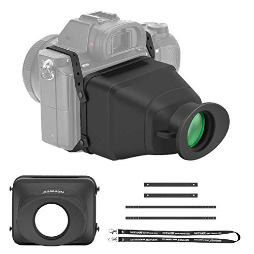 Neewer Universal LCD Optical Camera Viewfinder, 3X Magnification/Fullscreen Sunshade/Elastic Belt Connect/Support 3-3.2 Inches