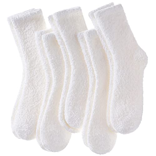 Image of LINEMIN Womens Fuzzy Socks Cozy Fluffy Winter Warm Slipper Socks Microfiber Soft Home Sleeping Socks