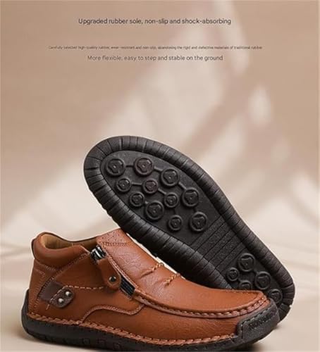 The First Young Shoes Men, Mens Business High-top Loafers Casual Slip on Shoes Lightweight Dress Refreshing Boots Classic Walking Driving Travel Outdoor Sneaker3