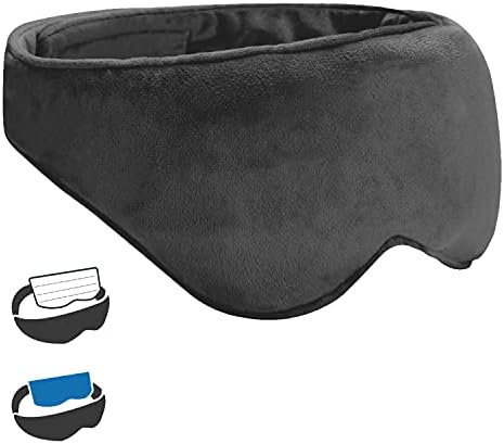 BETU 3 Multi-Functions Weighted Eye Mask, Eye Mask for Sleeping Including Hot Weighted Pad and Cooling Gel Pad, Cooling Gel Eye Mask for Dry Eyes, Eye Cover for Women and Men Blackout (Black)
