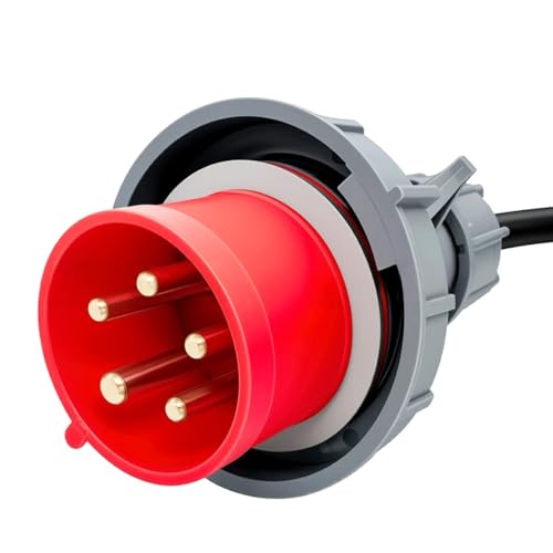 Adaptador CEE conector industrial de 32A a 16A de 5 pines con cable resistente de 0.5m 6