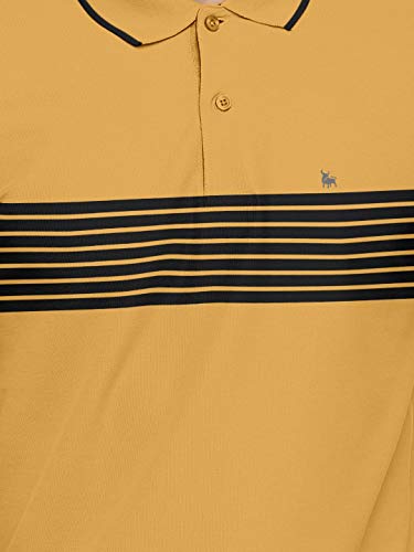 BULLMER Mens Regular Fit Printed Cotton Collared Tshirt/Polo Tshirt