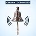 Solid Brass Wall Mounted Ship Hanging Antique Brass Bell for Reception, School, Outdoor, Indoor, Dinner & Chruch - 6 Inch by The Metal Magician