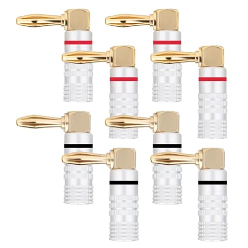 Conectores banana de doble tornillo en ángulo recto para cable altavoz 2