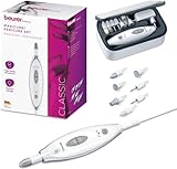 Beurer MP 41 Fresa Elettrica per Unghie con 7 Accessori in Zaffiro e Feltro, Manicure e Pedicure Professionale a 4600 Giri/min, Luce LED, Rotazione Reversibile, Adatto a Diabetici, con Custodia