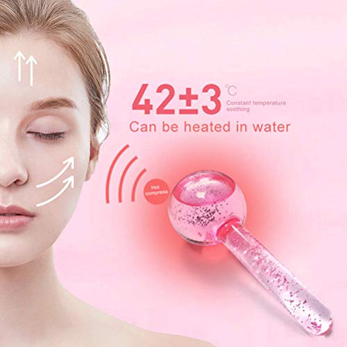 Cibluty Facial Ice Beauty Ball- 2Pc Globes Pink Facial Roller For Cold Or Hot Skin Massagers Globe Durable Quartz Glass For Face And Eye Rollers Reduce Puffiness #TOP2