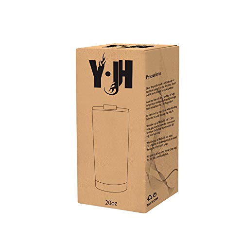 Y·JH 20oz (550ml) Vaso de viaje de Taza de café con aislamiento al vacío de doble pared Taza de café de acero inoxidable… - Imagen 7