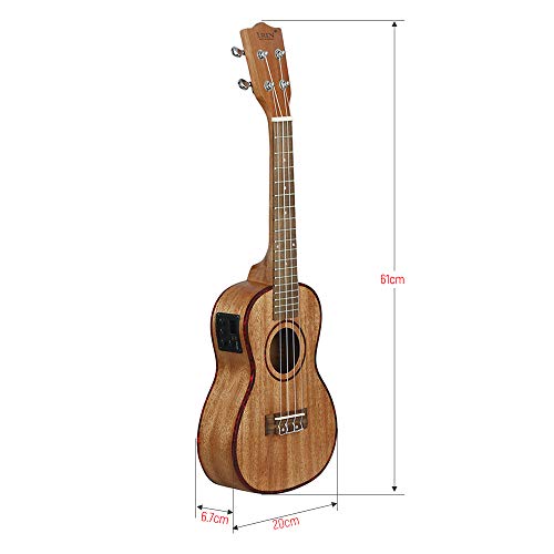 NING-MENG Ukulélé 24 pouces en bois Sapele avec lcd Eq - Les Beatles, Paul McCartney, John Lennon, RIngo Starr, George Harrison NING-MENG Ukulélé 24 pouces en bois Sapele avec lcd Eq – Image 5