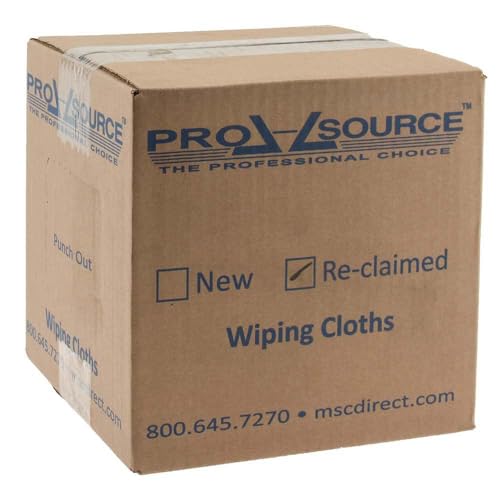 PRO SOURCE Cotton Reclaimed Rags - White Sheeting Lint Free 5 Lbs. at 3 to 5 per Pound Box