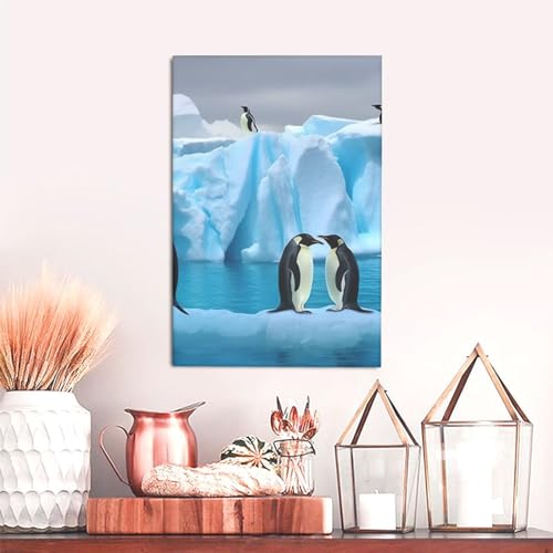 Impression toile pingouins iceberg pour masquer un mur vide 30x45 - 5