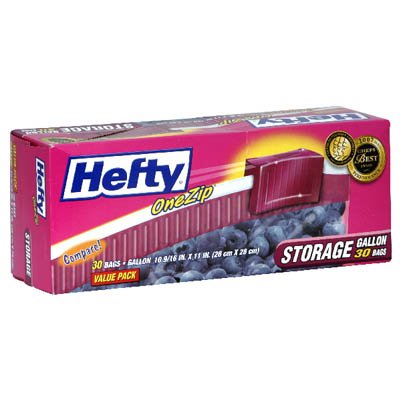 HeftyOne Zip Click Gallon Storage Bags - 30 Bags