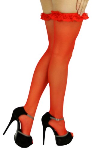 Image of ToBeInStyle Women's Sheer Banded Thigh High Socking w /Opaque Band