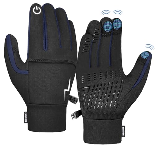 YukiniYa Kids Gloves Winter Warm Waterproof Bike Anti Slip for Boys Girls Youth 3-15 Years Cycling with Reflective Strip