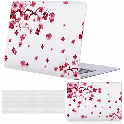 FFBOFFC Funda Compatible con MacBook Pro 13 Pulgadas 2015 2014 2013 2012 Modelo A1502 A1425 con Pantalla Retina, Plástico Dura Carcasa Case & Cubierta de Teclado, Sakura