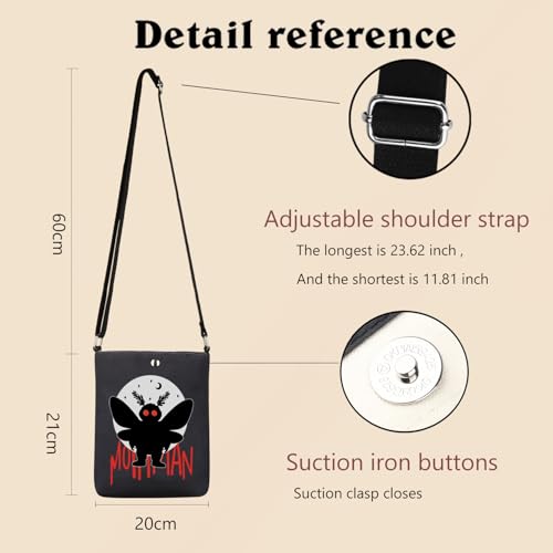 XYANFA Moth Man Crossbody Bag Cryptozoology Gift Cryptid Creature Gift Halloween Monster Spooky Weird Gift2