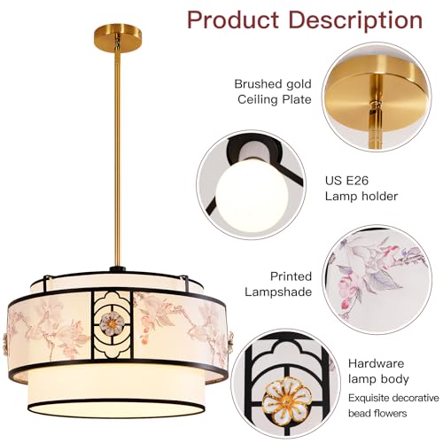 A 19.6-inch black and white drum-shaped Bohemian-style chandelier, featuring a simple fabric surface treatment, is suitable for bedrooms, study rooms, dining rooms, living rooms, and kitchen islands. by YHANFENGCY - Used condition - Image 5