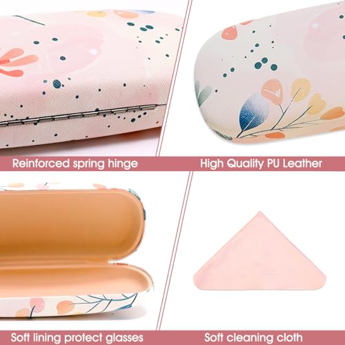 Image of PERFECTSIGHT Hard Shell Eyeglasses Case, PU Leather Protective Glasses Case, Cute Eyeglass Case for Women Men Girls