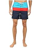 Original Penguin Men's 3 Color Stripe Fixed Waist Volley Swim Trunk