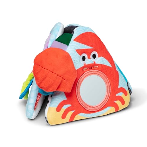 Image of Melissa & Doug Ocean Tummy Time Triangle Infant Baby Toy, Soft Sensory Toy with Textures, Mirror, for Newborns to Ages 6 Months