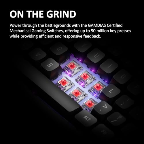 Image of GAMDIAS Hermes M7 Gasket Gaming Keyboard | 80% Hot-Swappable Linear Switches w /RGB Backlit&Knob | 3 Mode BT /2.4G /Wired, 5-Layer Padding Gasket Structure | Software Customizable Digital Display | Black