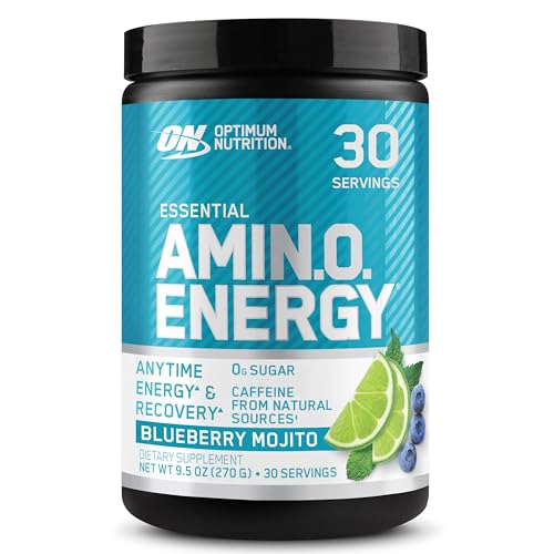 Image of Optimum Nutrition Amino Energy - Pre Workout with Green Tea, BCAA, Amino Acids, Keto Friendly, Green Coffee Extract, Energy Powder - Blueberry Mojito, 30 Servings (Packaging May Vary)