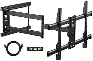 FORGING MOUNT Long Reach TV Wall Bracket Mount Swivel Tilt Corner TV Bracket with 765mm long Arm for Corner/flat Installation fits 37 to 75" Flat/curve TVs, VESA 600x400mm, Holds up to 45kg