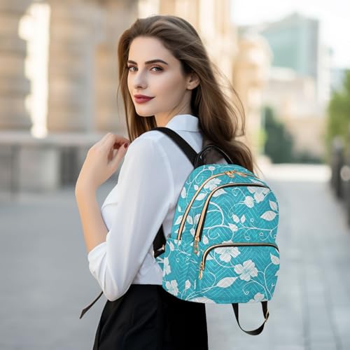 Mochila impermeable de 12.5 pulgadas compacta tamaño S con diseño floral casual 6