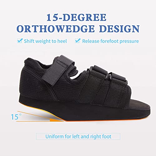 Heel Wedge Healing Shoe Post Op Shoes Lightweight Heel Relief Medical Orthopedic Foot Brace Off-loading Shoes for Heel or Ankle Pain Ulcerations Feet Wounds for Men and Women (Large)