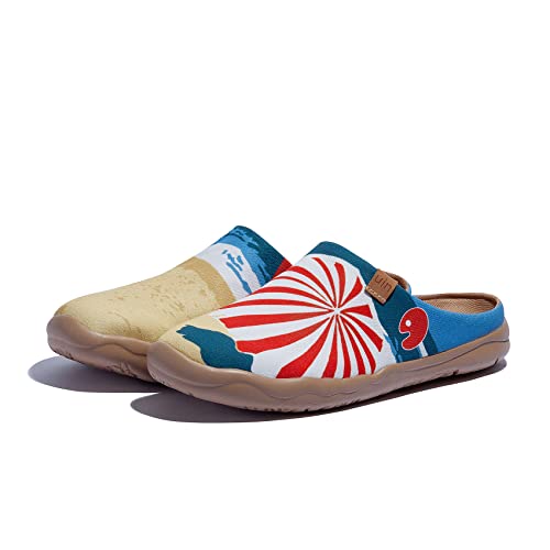 Image of UIN Slipper Woman Travel Art Painted Shoes Wide Toe Casual Home Slip On Mules Malaga
