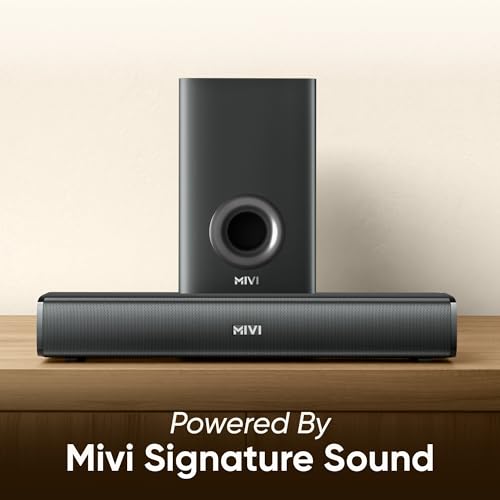 Image of Mivi Nex 100 Sound Bar for Smart TV | 90W 2.1 Channel Home Theatre Speaker with Subwoofer | Bluetooth v5.3 | Deep Bass | Music System for Wireless | Speaker Home Theatre | Made in India