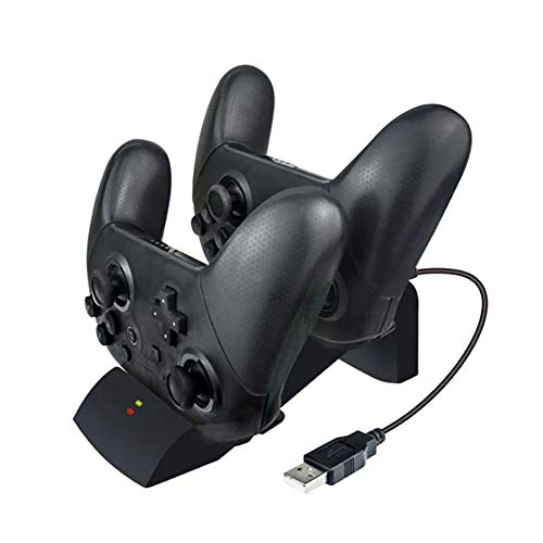 Preisvergleich Produktbild Lâ Vestmon Nintendo Switch Dual-Controller-Ladestation Pro-Controller-Ladegerät für Nintendo Switch Pro-Controller mit LED-Anzeigen