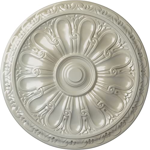 Ekena Millwork 15 3/4"OD x 5/8"P Kirke Ceiling Medallion (Fits Canopies up to 3 3/4"), Hand-Painted Flash Blue