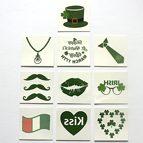 Womaha 30 Sheets St. Patrick's Day Temporary Tattoos for Women Kids Waterproof Body Tattoos, Green - Image 3