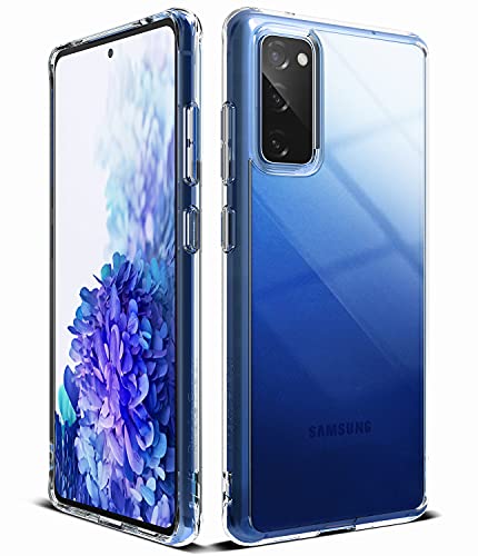 Ringke Fusion Compatible with Galaxy S20 FE Case Clear Rugged Cover TPU Bumper with Lanyard Hole for S20 FE 5G 6.5"- Clear