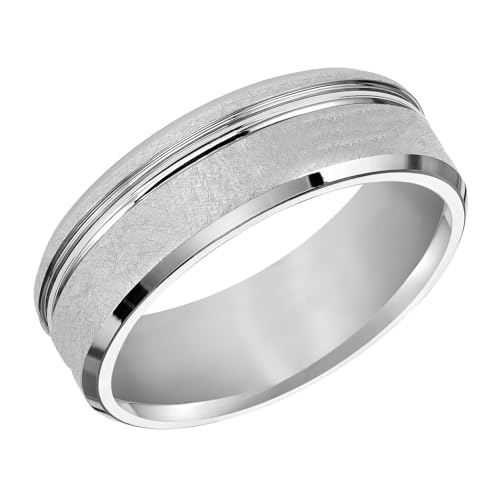 Alliance tungstène blanc homme 8mm anti-rayures ajustement confort