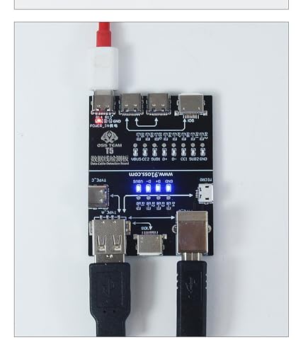 Image of PiBOX India T5 PRO Advanced Digital Cable Tester - Professional 8-Point LED Diagnostic Tool for USB-C /Lightning /Micro-USB - Universal Lab-Grade Testing Board