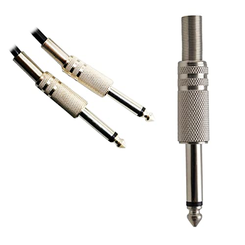 Plug P10 Conector Mono Metalico Guitarra Violão Baixo Conector P10 Mono