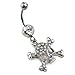 Soulbreezecollection Clear Skull Crossbones Navel Belly Ring Body Jewelry 14 Gauge