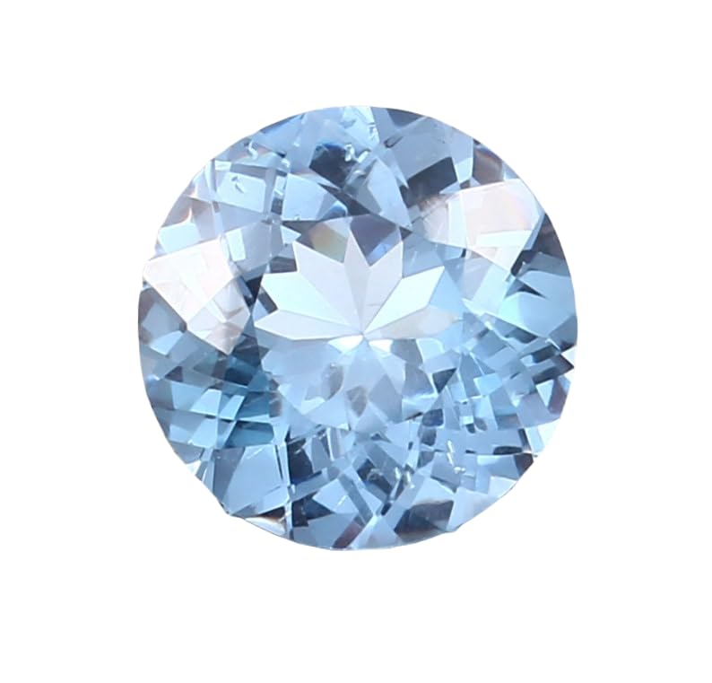 Aigue-marine brésilienne de 15mm ronde facettée pour création de bijoux DIY