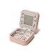 Uzoli scatola portagioie da viaggio mini porta gioielli donna portagioielli piccoli con specchio per orecchini anelli gioielli idee regalo per ragazza - rosa