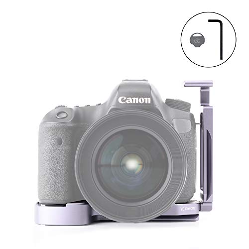 YC Onion Canon EOS 5D Mark IV L Bracket, L Placa L Soporte para Canon EOS 5D Mark IV con Placa Arca Swiss de Liberación Rápida Zapata Fría Llave Hexagonal Moneda en Y Plata