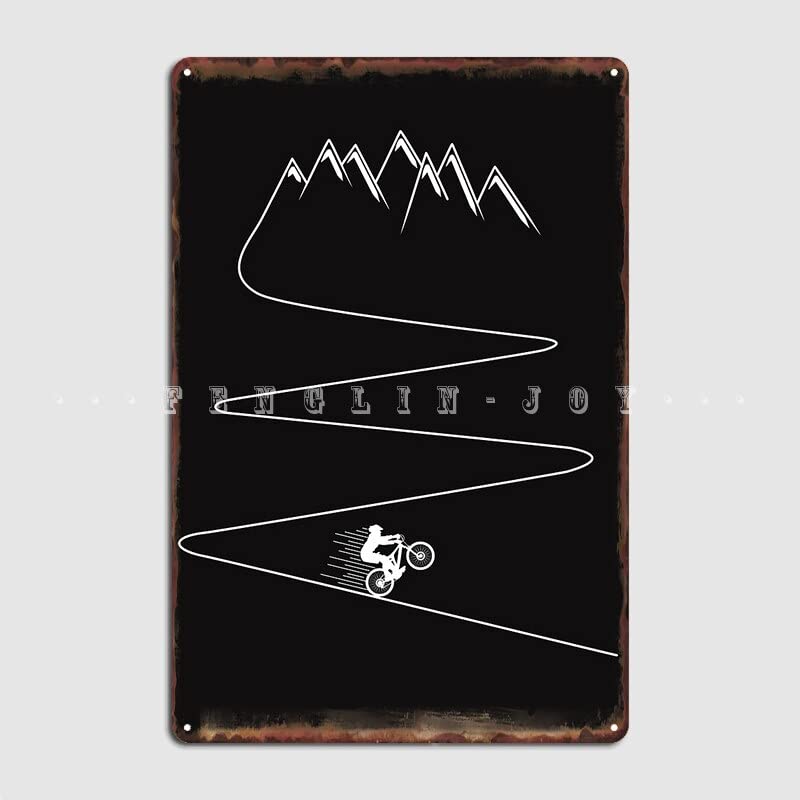 VOLTX DESIGN - Printed Mtb Racing Downhill Mountain Biking For Mountain Bike Rider Classics Metal Wall Poster | Wall Art (15x20cm A4)