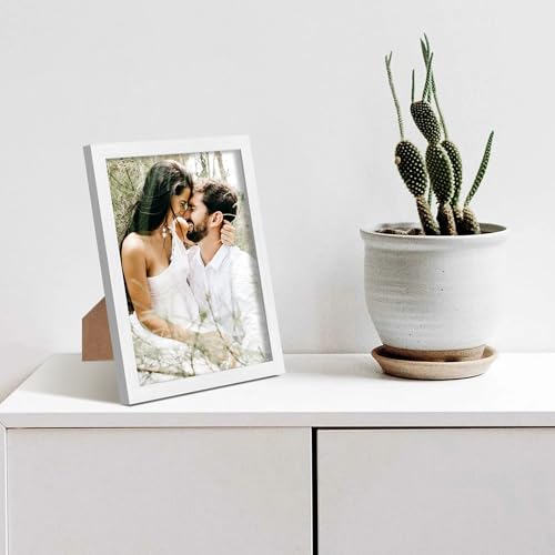 Image of upsimples 8x10 Picture Frame, Wall Gallery Photo Frames with Engineered Wood, White 1 Pack