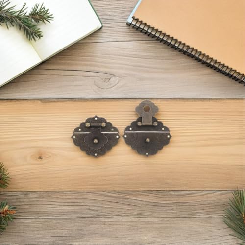 Caja de madera con pestillo metálico rústico Healvian para organizar tus joyas en el tocador 8