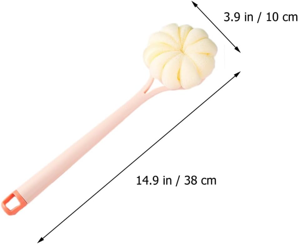 Long Handle Back Scrubber Bath Brush with Dual-Sided Soft Nylon Bristles 2-in-1 Exfoliating Body Cleaner for Shower and Bath, Suitable for Women and Elderly